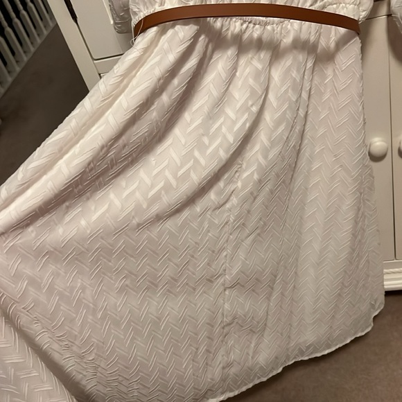 Torrid White Cold Shoulder Belted Dress - Picture 5 of 8